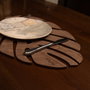 Hermia Monstera - Wenge Juego de Salvamanteles de Madera (4 Piezas)